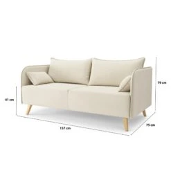 Canapé Droit SARAH Fixe Tissu Beige 3 Places 15 Canapé Droit SARAH Fixe Tissu Beige 3 Places -Mobilia Soldes canape droit sarah fixe tissu beige 3 places 6
