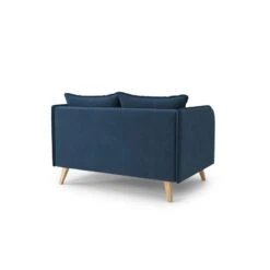 Canapé Droit SARAH Fixe Tissu Bleu 2 Places -Mobilia Soldes canape droit sarah fixe tissu bleu 2 places 3