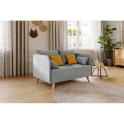 Canapé Droit SARAH Fixe Tissu Gris 2 Places 14 Canapé Droit SARAH Fixe Tissu Gris 2 Places -Mobilia Soldes canape droit sarah fixe tissu gris 2 places 5