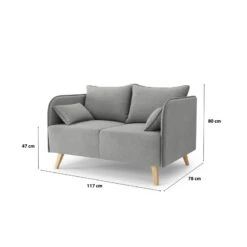 Canapé Droit SARAH Fixe Tissu Gris 2 Places 15 Canapé Droit SARAH Fixe Tissu Gris 2 Places -Mobilia Soldes canape droit sarah fixe tissu gris 2 places 6