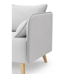 Canapé Droit SARAH Fixe Tissu Gris Clair 3 Places -Mobilia Soldes canape droit sarah fixe tissu gris clair 3 places 4