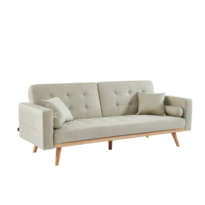 Canapé Droit KELLY En Tissu Beige Avec Fonction Convertible 5 Canapé Droit KELLY En Tissu Beige Avec Fonction Convertible – Image 3