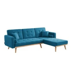 Canapé KELLY En Tissu Bleu Avec Angle Convertible -Mobilia Soldes canape kelly en tissu bleu avec angle convertible 2