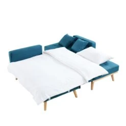 Canapé KELLY En Tissu Bleu Avec Angle Convertible -Mobilia Soldes canape kelly en tissu bleu avec angle convertible 3