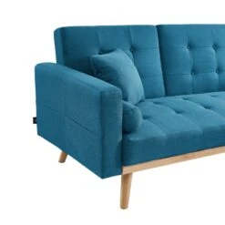 Canapé KELLY En Tissu Bleu Avec Angle Convertible -Mobilia Soldes canape kelly en tissu bleu avec angle convertible 5