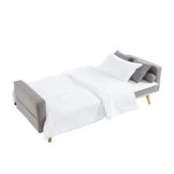 Canapé KELLY Droit Convertible En Tissu Gris -Mobilia Soldes canape kelly gris convertible 5