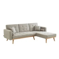 Canapé KELLY En Tissu Beige Avec Angle Convertible 12 Canapé KELLY En Tissu Beige Avec Angle Convertible -Mobilia Soldes canape kelly tissu beige angle convertible 3