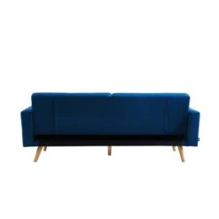 Canapé KELLY Convertible En Velours Bleu -Mobilia Soldes canape kelly velours bleu convertible 7