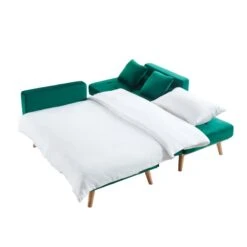 Canapé KELLY En Velours Vert Avec Angle Convertible 12 Canapé KELLY En Velours Vert Avec Angle Convertible -Mobilia Soldes canape kelly velours vert angle convertible 3