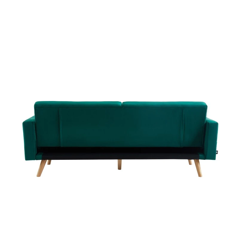 Canapé KELLY Convertible En Velours Vert 6 Canapé KELLY Convertible En Velours Vert – Image 4