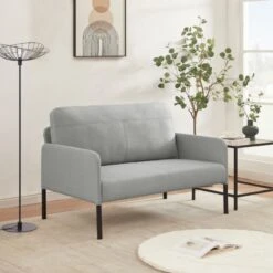 Canapé Droit LIAM En Tissu Gris Fixe 14 Canapé Droit LIAM En Tissu Gris Fixe -Mobilia Soldes canape liam tissu gris droit et fixe 5