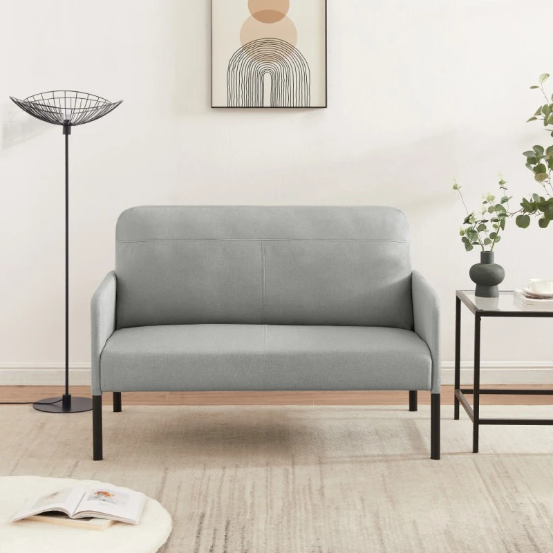 Canapé Droit LIAM En Tissu Gris Fixe 3 Canapé Droit LIAM En Tissu Gris Fixe