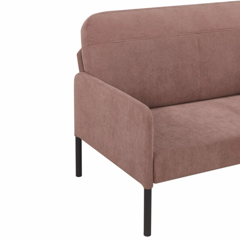 Canapé Droit LIAM En Velours Côtelé Rose Fixe 7 Canapé Droit LIAM En Velours Côtelé Rose Fixe – Image 5
