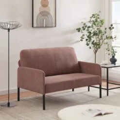 Canapé Droit LIAM En Velours Côtelé Rose Fixe 14 Canapé Droit LIAM En Velours Côtelé Rose Fixe -Mobilia Soldes canape liam velours cotele rose droit et fixe 5