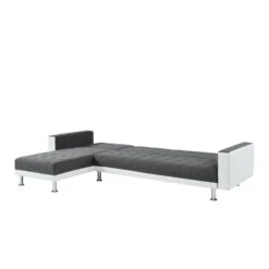 Canapé LUXURY XL Convertible Et Réversible PU Blanc Tissu Gris 17 Canapé LUXURY XL Convertible Et Réversible PU Blanc Tissu Gris -Mobilia Soldes canape luxury xl convertible et reversible pu blanc tissu gris 5