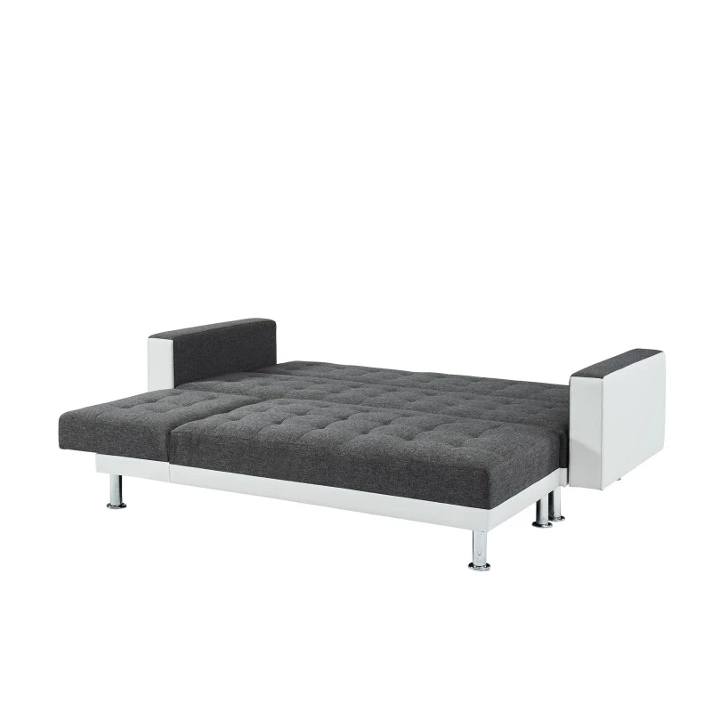Canapé LUXURY XL Convertible Et Réversible PU Blanc Tissu Gris 12 Canapé LUXURY XL Convertible Et Réversible PU Blanc Tissu Gris – Image 10