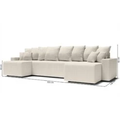 Canapé Panoramique ALMA Convertible Velours Côtelé Beige 6 Places 21 Canapé Panoramique ALMA Convertible Velours Côtelé Beige 6 Places -Mobilia Soldes canape panoramique alma convertible velours cotele beige 6 places 9