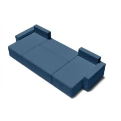 Canapé Panoramique ALMA Convertible Velours Côtelé Bleu Cobalt 6 Places -Mobilia Soldes canape panoramique alma convertible velours cotele bleu cobalt 6 places 3