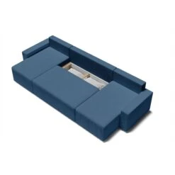 Canapé Panoramique ALMA Convertible Velours Côtelé Bleu Cobalt 6 Places -Mobilia Soldes canape panoramique alma convertible velours cotele bleu cobalt 6 places 4