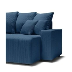 Canapé Panoramique ALMA Convertible Velours Côtelé Bleu Cobalt 6 Places -Mobilia Soldes canape panoramique alma convertible velours cotele bleu cobalt 6 places 6