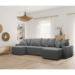 Canapé Panoramique ALMA Convertible Velours Côtelé Gris Souris 6 Places 20 Canapé Panoramique ALMA Convertible Velours Côtelé Gris Souris 6 Places -Mobilia Soldes canape panoramique alma convertible velours cotele gris souris 6 places 8