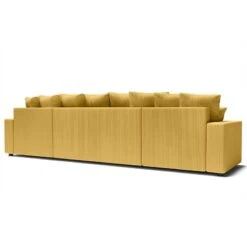 Canapé Panoramique ALMA Convertible Velours Côtelé Jaune 6 Places -Mobilia Soldes canape panoramique alma convertible velours cotele jaune 6 places 5