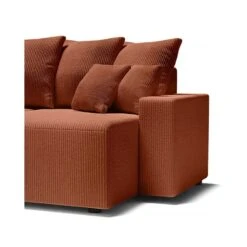 Canapé Panoramique ALMA Convertible Velours Côtelé Terracotta 6 Places -Mobilia Soldes canape panoramique alma convertible velours cotele terracotta 6 places 6