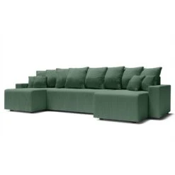 Canapé Panoramique ALMA Convertible Velours Côtelé Vert 6 Places 14 Canapé Panoramique ALMA Convertible Velours Côtelé Vert 6 Places -Mobilia Soldes canape panoramique alma convertible velours cotele vert 6 places 2