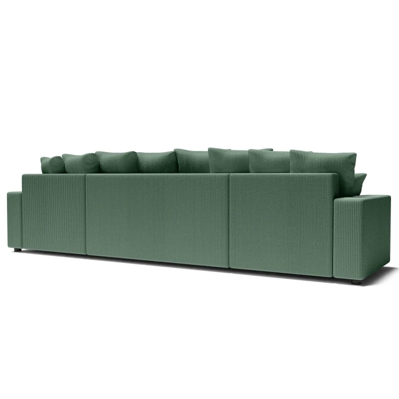 Canapé Panoramique ALMA Convertible Velours Côtelé Vert 6 Places 8 Canapé Panoramique ALMA Convertible Velours Côtelé Vert 6 Places – Image 6