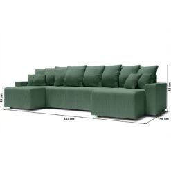 Canapé Panoramique ALMA Convertible Velours Côtelé Vert 6 Places 21 Canapé Panoramique ALMA Convertible Velours Côtelé Vert 6 Places -Mobilia Soldes canape panoramique alma convertible velours cotele vert 6 places 9