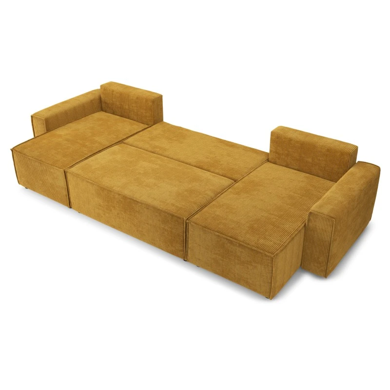 Canapé Panoramique MIRA Convertible Velours Côtelé Moutarde 6 Places 6 Canapé Panoramique MIRA Convertible Velours Côtelé Moutarde 6 Places – Image 4