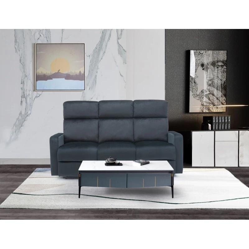 Canapé Relax LOVA En Velours Noir Avec Fonction électrique 3 Canapé Relax LOVA En Velours Noir Avec Fonction électrique