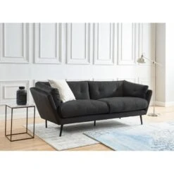 Canapé THELMA En Velours Gris Au Style Scandinave -Mobilia Soldes canape thelma velours gris style scandinave 3