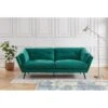 Canapé THELMA En Velours Vert Au Style Scandinave 2 Canapé THELMA En Velours Vert Au Style Scandinave -Mobilia Soldes canape thelma velours vert style scandinave