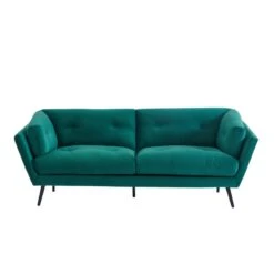 Canapé THELMA En Velours Vert Au Style Scandinave -Mobilia Soldes canape thelma velours vert style scandinave 3