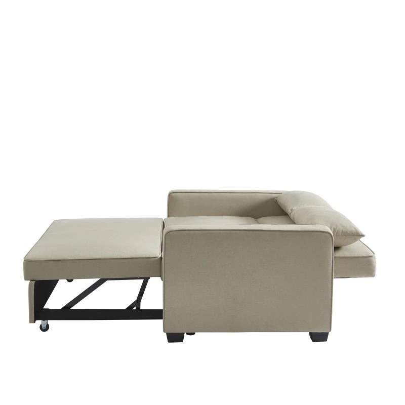 Canapé Droit LENA Convertible Tissu Grège 3 Places 7 Canapé Droit LENA Convertible Tissu Grège 3 Places – Image 5