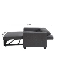 Canapé Droit LENA Convertible Tissu Gris 2 Places -Mobilia Soldes canpe droit lena convertible tissu gris 2 places 7