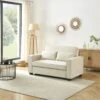 Canapé Droit LENA Convertible Velours Beige 2 Places 2 Canapé Droit LENA Convertible Velours Beige 2 Places -Mobilia Soldes canpe droit lena convertible velours beige 2 places