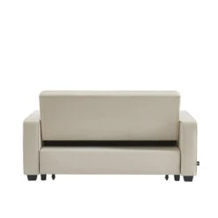 Canapé Droit LENA Convertible Velours Beige 3 Places -Mobilia Soldes canpe droit lena convertible velours beige 3 places 5