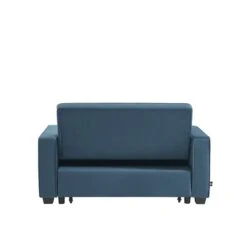 Canapé Droit LENA Convertible Velours Bleu 2 Places -Mobilia Soldes canpe droit lena convertible velours bleu 2 places 5