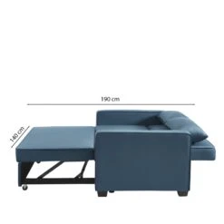 Canapé Droit LENA Convertible Velours Bleu 3 Places -Mobilia Soldes canpe droit lena convertible velours bleu 3 places 7