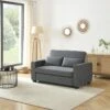 Canapé Droit LENA Convertible Velours Gris 2 Places -Mobilia Soldes canpe droit lena convertible velours gris 2 places