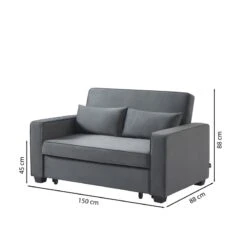 Canapé Droit LENA Convertible Velours Gris 2 Places 16 Canapé Droit LENA Convertible Velours Gris 2 Places -Mobilia Soldes canpe droit lena convertible velours gris 2 places 6