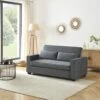 Canapé Droit LENA Convertible Velours Gris 3 Places -Mobilia Soldes canpe droit lena convertible velours gris 3 places