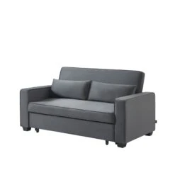 Canapé Droit LENA Convertible Velours Gris 3 Places -Mobilia Soldes canpe droit lena convertible velours gris 3 places 2