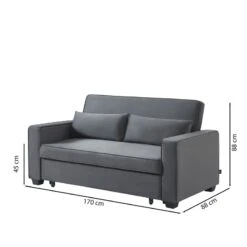 Canapé Droit LENA Convertible Velours Gris 3 Places -Mobilia Soldes canpe droit lena convertible velours gris 3 places 6
