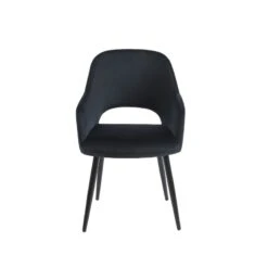 Chaise PHILOMENE Velours Noir Pieds En Métal Noir 11 Chaise PHILOMENE Velours Noir Pieds En Métal Noir -Mobilia Soldes chaise philomene velours noir pieds en metal noir 2