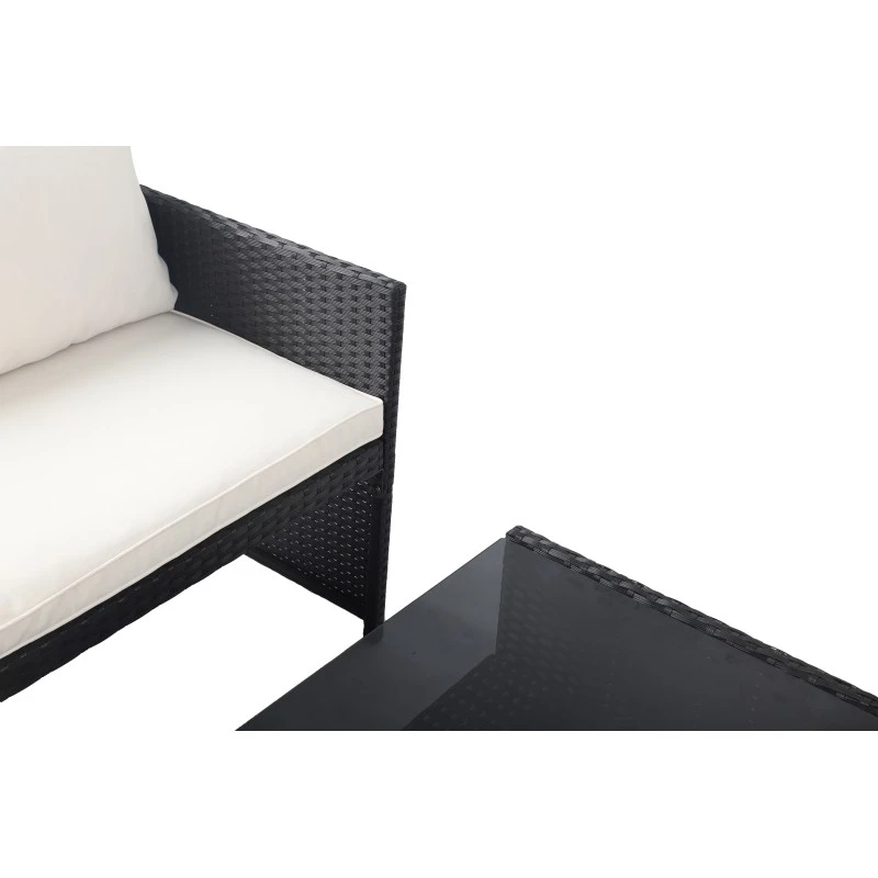 Salon De Jardin CLEO En Résine Tressée Noire 4 Places 6 Salon De Jardin CLEO En Résine Tressée Noire 4 Places – Image 4