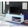 Meuble Tv à Led COSMOS Laqué Blanc Brillant 120cm -Mobilia Soldes cosmos3 meuble tv blanc laque