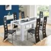 Ensemble Repas DAMIA Blanc Et Noir 6 Personnes 180cm 2 Ensemble Repas DAMIA Blanc Et Noir 6 Personnes 180cm -Mobilia Soldes damia 180 ensemble repas 6 per